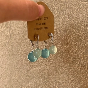 Water Drop Dangle Earrings With Silver Earring Post Elegant Resin Cat Eye Beads Jewelry For Women Vacation Style