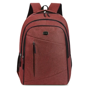 Red Oxford multi-compartment business laptop backpack with Sport metal plaque