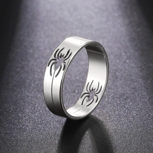 Hollow Spider Ring Stainless Steel Gothic Punk Style Jewelry Accessories For Men Unisex Dark Aesthetic