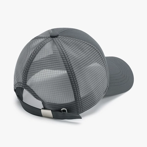 Berretto da baseball in mesh grigio scuro ad asciugatura rapida con fibbia in metallo