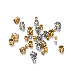 Polished gold and silver stainless steel spacer beads for DIY jewelry making