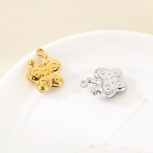 Three-dimensional hollow butterfly pendants in gold and silver finish for DIY jewelry