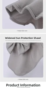 Detail view of the 23cm wide neck protection shawl with a decorative bow on sun hat