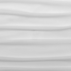 Close-up of white ribbed knit fabric showing soft texture and detailed stitching details