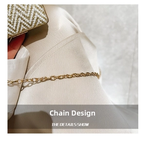 Detailed close-up of golden metal chain strap and luxury acrylic evening bag texture