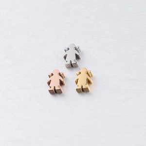 Girl Silhouette Pendants 304 Stainless Steel Mirror Polished DIY Jewelry Making Tiny Charms Small Hole Beads