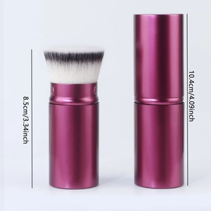 Retractable makeup brush dimensions showing open height 8.5cm and closed height 10.4cm