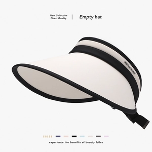 Women Sun Visor Hat High UV Protection Large Brim Ice Satin Empty Top Adjustable Outdoor Summer Fashion