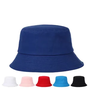 Cotton Bucket Hat Breathable Sun Protection Outdoor Casual Fishing Summer Foldable Solid Color For Men Women Kids