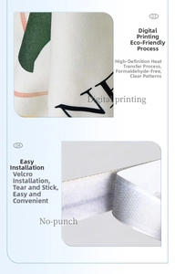 Detail of digital printing fabric and easy velcro installation for dustproof curtains