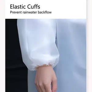 Imperméable long en EVA pour adultes avec poignets élastiques anti-infiltration de pluie