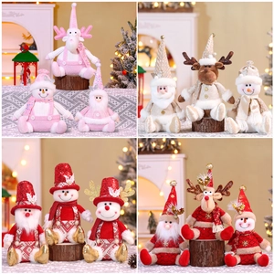 Weihnachtsgnome Plüsch Dekorationen Weihnachtsmann Schneemann Rentier Lange Beine Schreibtisch Ornamente Gestreifter Paillettenstoff