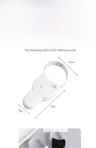 Vue détaillée des spécifications techniques et de l'échelle 150cm du mètre ruban