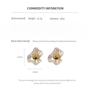 Detailed technical specifications for gold-plated round earrings with 12.7g weight info