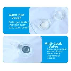Vue détaillée de l'entrée d'eau et de la valve d'air étanche sur le tapis pour animaux