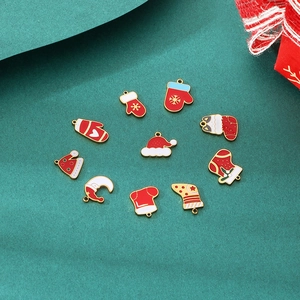 Christmas theme DIY enamel charms including hats and socks for jewelry making