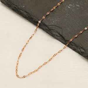 Minimalist rose gold stainless steel link chain necklace for layering and DIY jewelry making