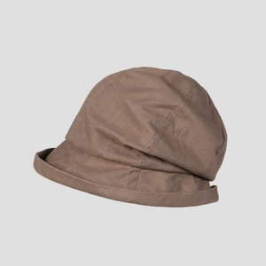 Women Japanese Style Cotton Linen Slouchy Bucket Hat Summer Breathable Sunshade Foldable Artistic Basin Hat Travel Fashion