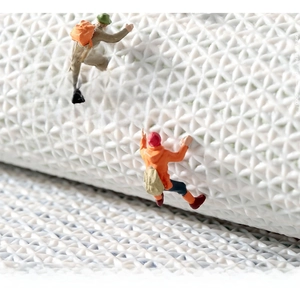 Detailed macro view of the TPR non-slip backing with geometric texture for floor grip
