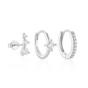 Macro detail of S925 sterling silver earring set with turquoise and zircon stones