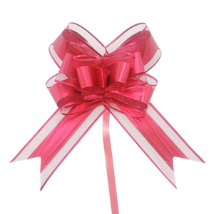 Magenta matte metallic snow yarn pull bow for Christmas gift and wedding car decoration