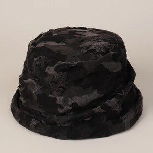 Distressed Camouflage Bucket Hat Polyester Foldable Hip Hop Streetwear Sun Protection Fisherman Cap For Women