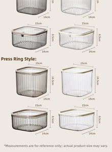 Size chart showing height options for the transparent fluted mini desktop trash bin