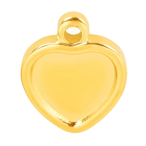 Polished golden heart pendant in 304 stainless steel for DIY jewelry making