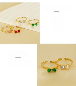 Détails de la bague nœud ajustable avec zircons étincelants en quatre couleurs
