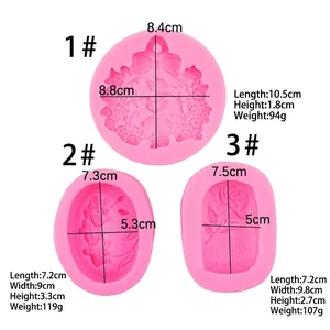 Pink silicone mold set featuring butterfly, orchid, and rose patterns for DIY soap making