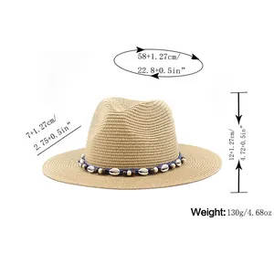 Panama hat size chart showing head circumference brim width and crown height specifications