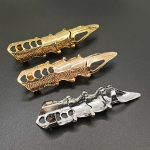 Detailed comparison of punk full finger armor rings in gold, rose gold, and silver finishes