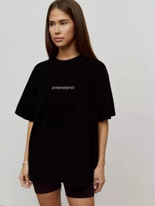 Γυναικείο Βαμβακερό Oversized T-Shirt Με Γράμματα Κοντομάνικο Στρογγυλή Λαιμόκοψη Vintage Acid Wash Streetwear