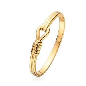 Minimalist Stainless Steel Gold Plated Bangle Bracelet For Women Horseshoe Buckle Knot Geometric Open Cuff Fashion Jewelry Gift