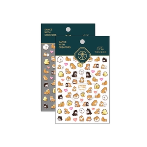 3D ultra-thin nail stickers with cute cartoon dog and duck designs on packaging