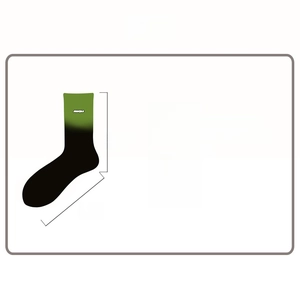 Size chart for gradient cotton socks showing 21.5cm height and material composition details