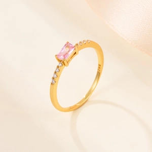 Detailed macro view of S925 silver ring featuring S925 hallmark and pink zircon stone