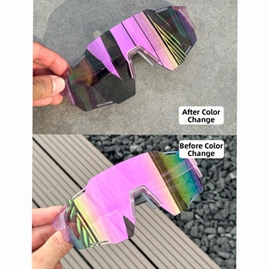 Detailed comparison of photochromic lenses showing color change before and after sunlight