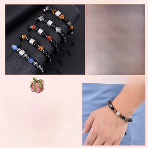 Handmade 10mm natural stone beaded bracelets for men with adjustable 7-11.8 inch fit