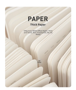 Close-up of 100g ivory white paper showing date columns and thick premium texture