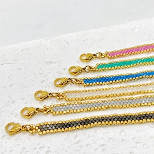 Handmade Miyuki bead bracelets in assorted colors with stainless steel lobster clasp