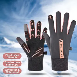 Deep grey winter thermal gloves with touch screen design and non-slip silicone grip
