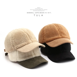 Casquette De Baseball En Polaire Sherpa Et Velours Côtelé Chapeau D'Hiver Chaud Ajustable Casquette De Soleil Pour Femmes