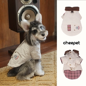 Pet Dog Jacket Winter Warm Coat Windproof Windbreaker With Corduroy Collar Leash D-Ring For Small Medium Dogs Outwear