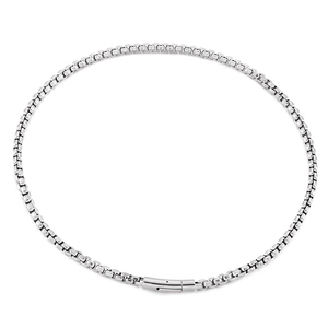 Collier minimaliste en acier inoxydable argenté avec fermoir à pression sécurisé