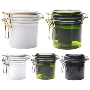 Airtight eyelash glue storage containers in various colors with metallic clasps