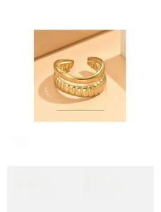 Detailed size chart for adjustable double-layer shell stainless steel ring with dimensions