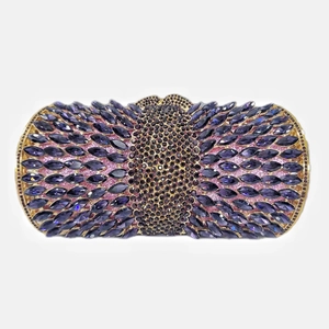 Luxury Evening Clutch Bag Rhinestone Crystal Hollow Out Metal Hard Shell Handbag For Wedding Party Banquet Elegant