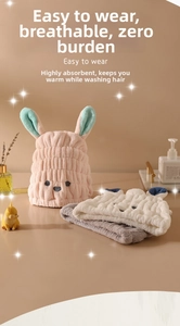 Detail of coral fleece rabbit hair drying towel with soft texture and high elasticity