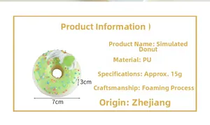 Detailansicht eines 7cm mintgrünen Donut-Modells aus PU-Schaum mit Abmessungen